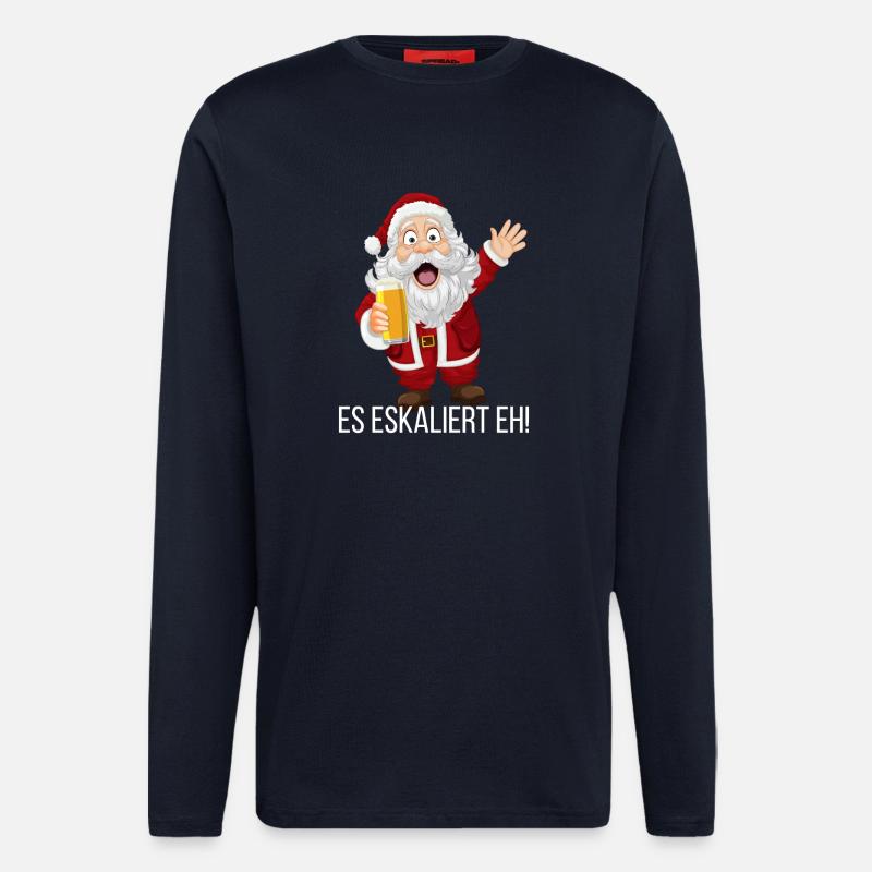 Es eskaliert eh – Weihnachtsfeier Edition 🎄🎉 - Langarmshirt - made by SPREAD  - DARK NAVY