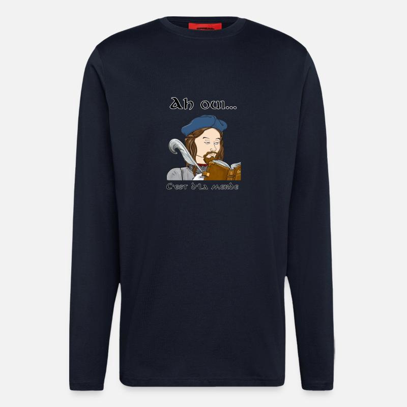 C'est d'là merde - Manches longues bio décontracté fabriqué en UE - DARK NAVY