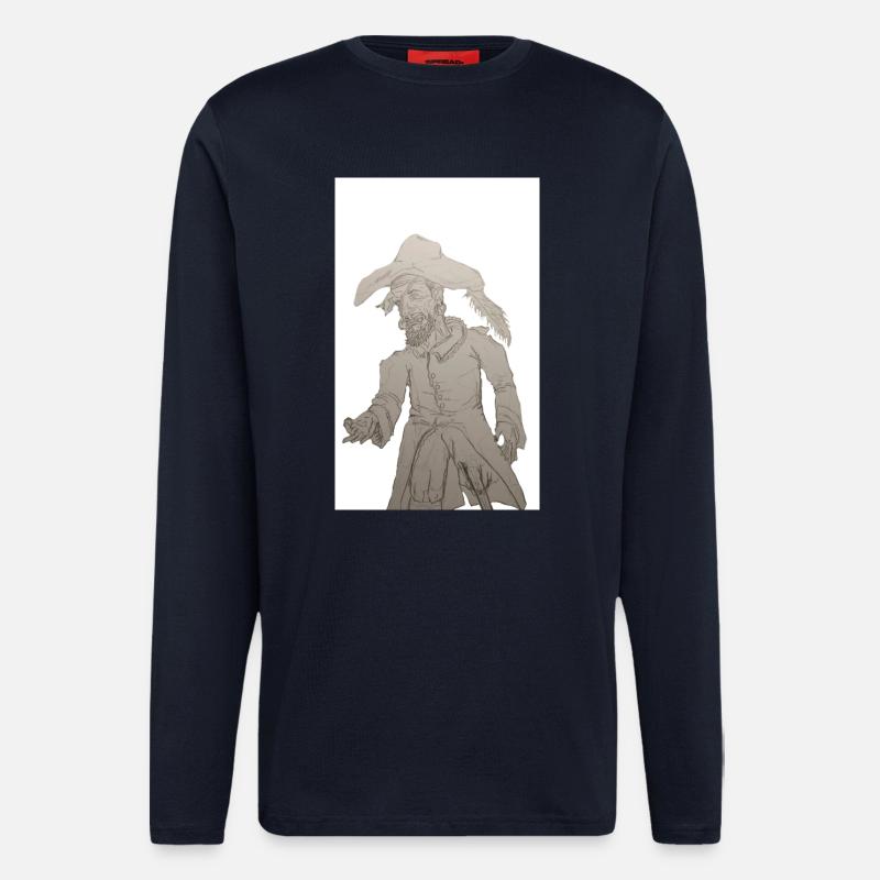 Gieriger Pirat (Graphit) - Langarmshirt - made by SPREAD  - DARK NAVY