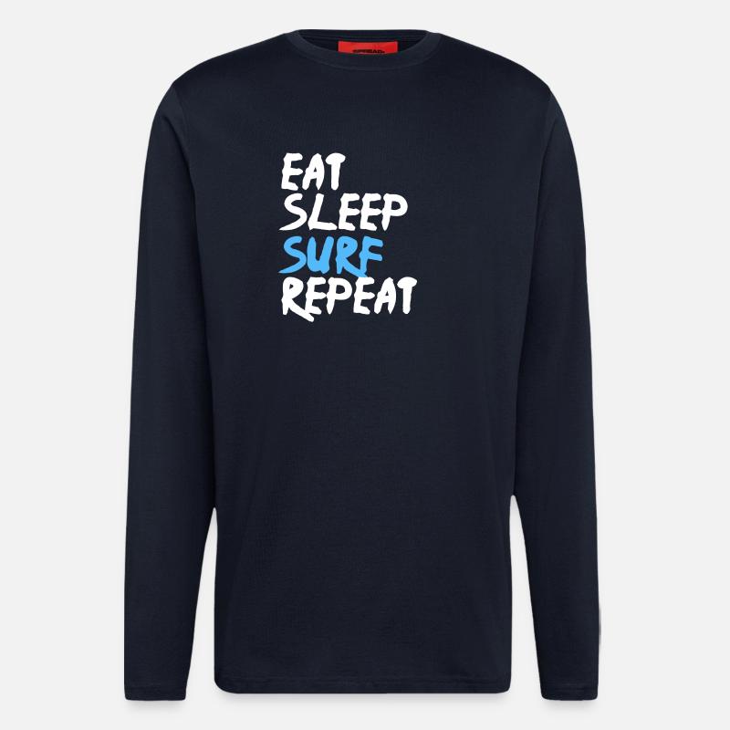 Eat Sleep Surf Repeat - Langarmshirt - made by SPREAD  - DARK NAVY