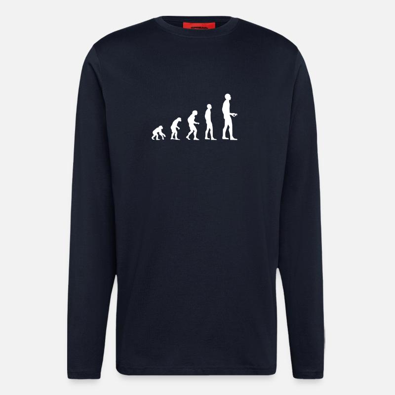 Évolution - Manches longues bio décontracté fabriqué en UE - DARK NAVY