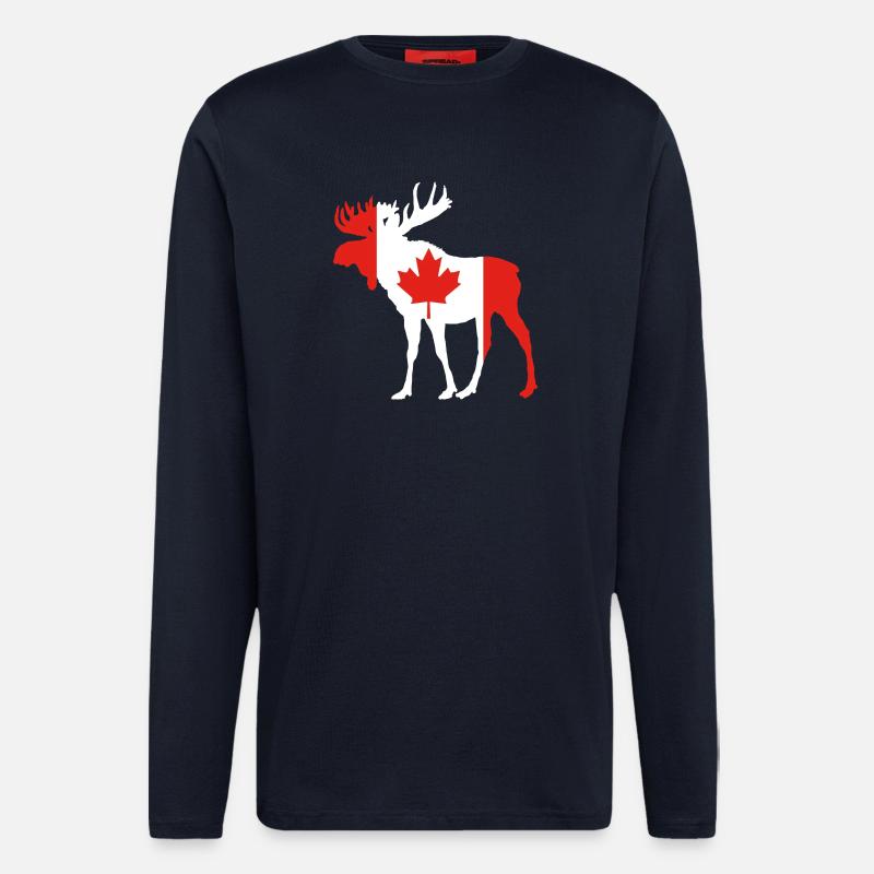 Elch Kanada - Langarmshirt - made by SPREAD  - DARK NAVY