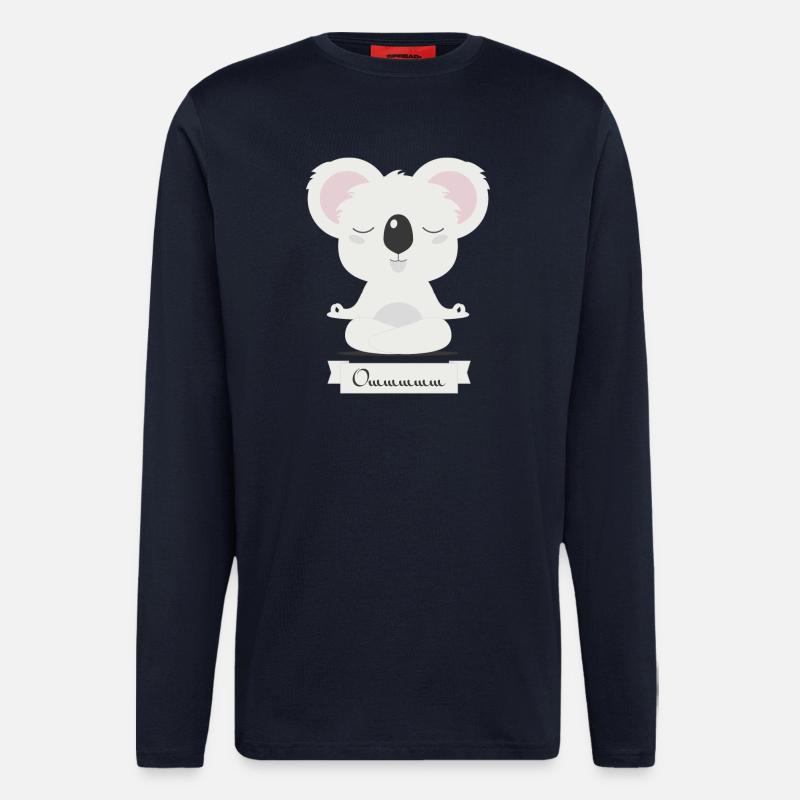 Koala meditiert - Langarmshirt - made by SPREAD  - DARK NAVY