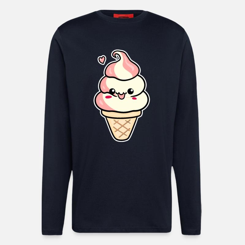 Cartoon Eiscreme - Langarmshirt - made by SPREAD  - DARK NAVY