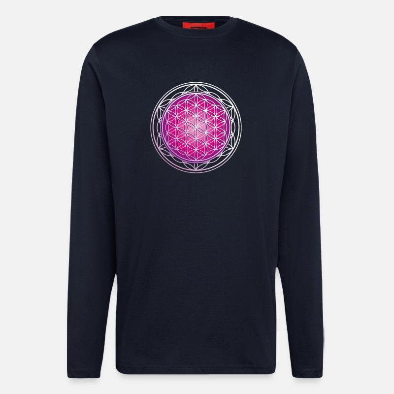 Blume des Lebens - Langarmshirt - made by SPREAD  - DARK NAVY