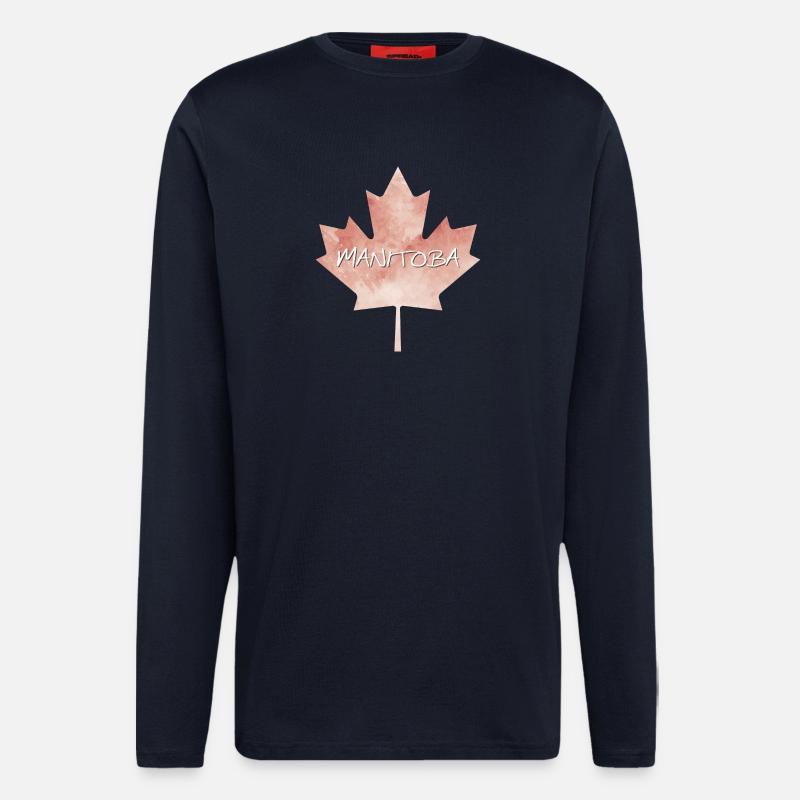 Manitoba Feuille d'érable - Manches longues bio décontracté fabriqué en UE - DARK NAVY