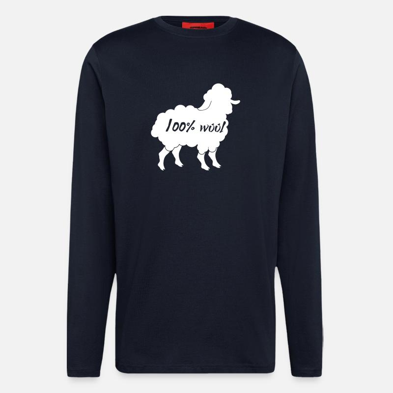Sheep / farm: 100% Wool - Longsleeve - made by SPREAD  - DARK NAVY