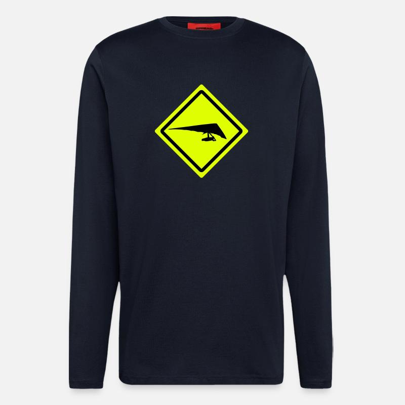 hang glider roadsign - Langarmshirt - made by SPREAD  - DARK NAVY