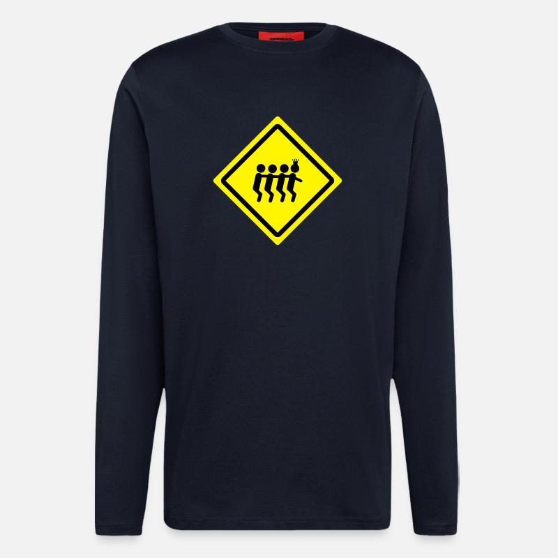 party train roadsign - Langarmshirt - made by SPREAD  - DARK NAVY