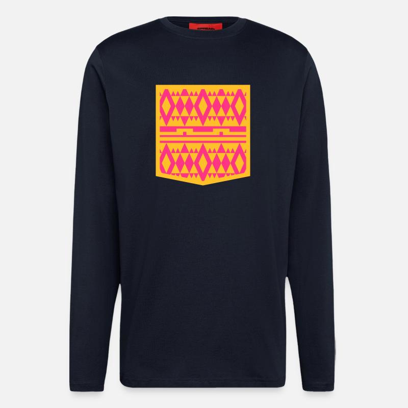 Brusttasche Hipster - Langarmshirt - made by SPREAD  - DARK NAVY