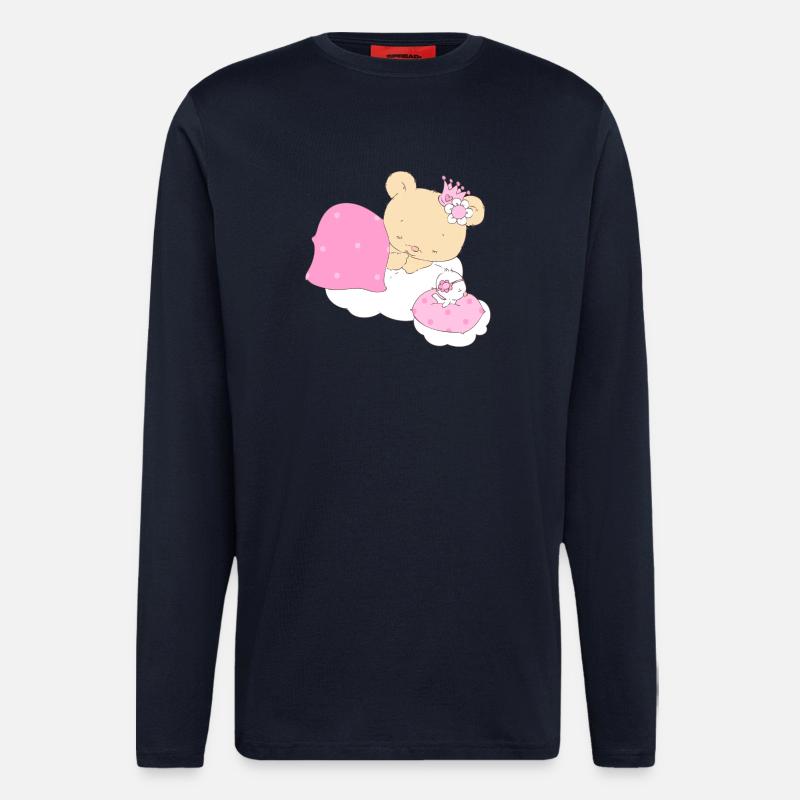 Bear princess sleeping on cloud - Longsleeve - made by SPREAD - DARK NAVY