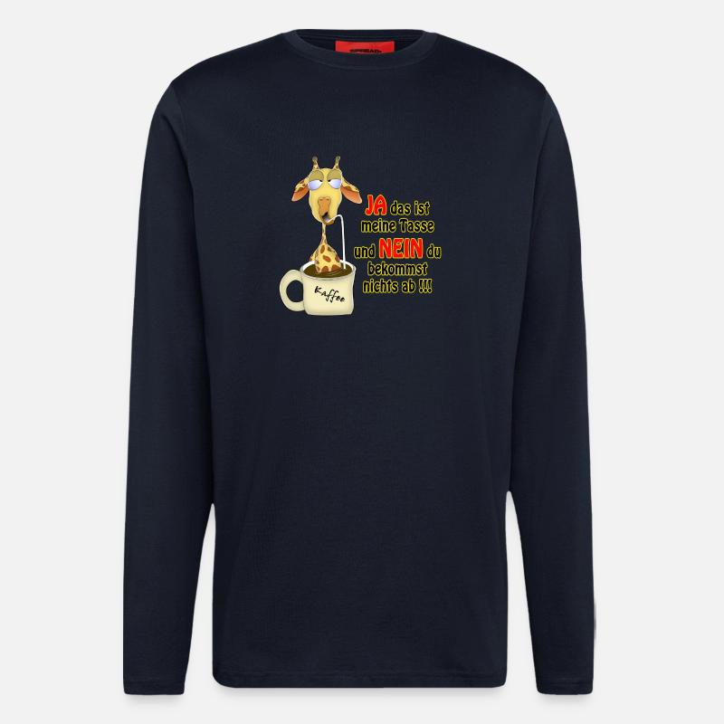 Giraffe im Kaffee - Langarmshirt - made by SPREAD  - DARK NAVY