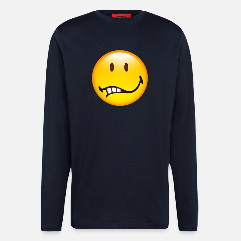 Smiley Glossy Doubt - Longsleeve - made by SPREAD  - DARK NAVY