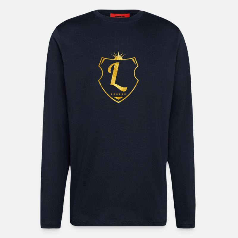 L shield gold - Longsleeve - made by SPREAD  - DARK NAVY