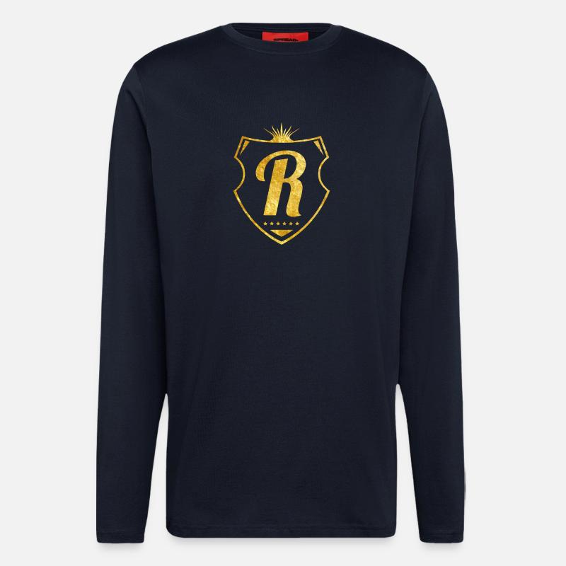 R buchstabe gold - Langarmshirt - made by SPREAD  - DARK NAVY