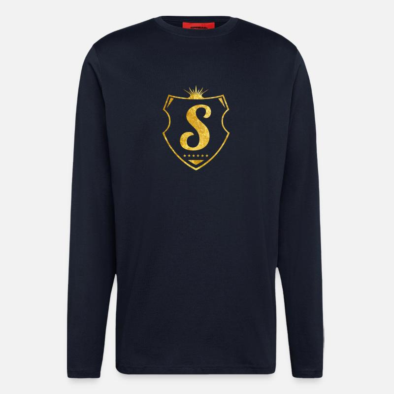 s shield gold - Longsleeve - made by SPREAD  - DARK NAVY