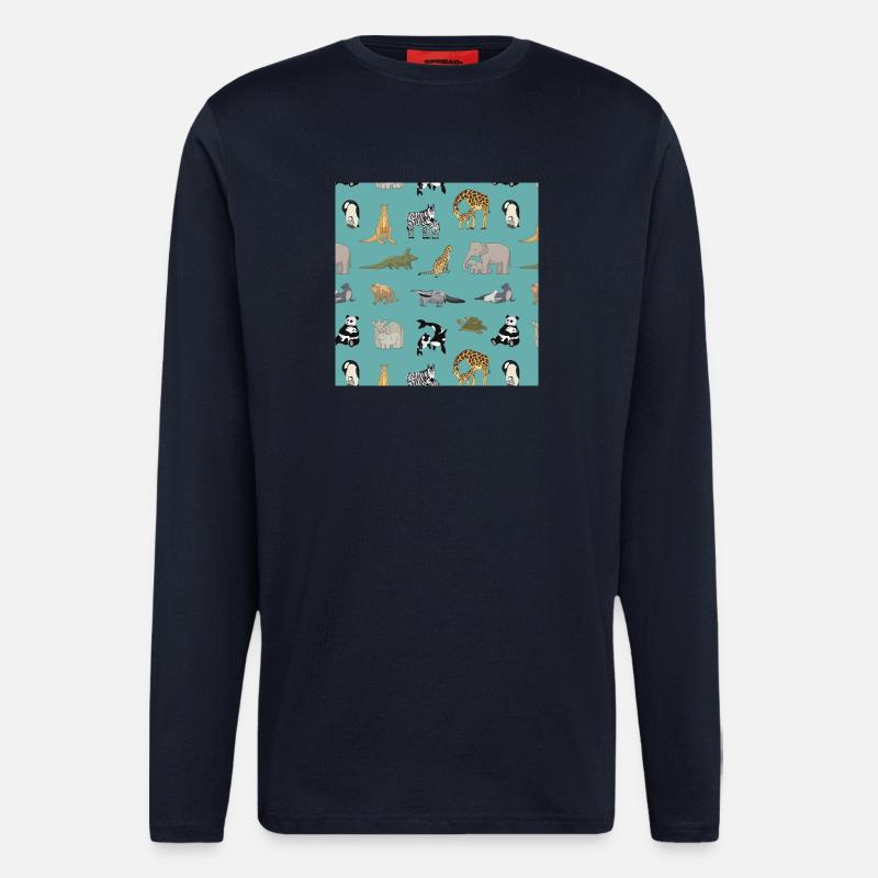 Zoo pattern - Longsleeve - made by SPREAD  - DARK NAVY