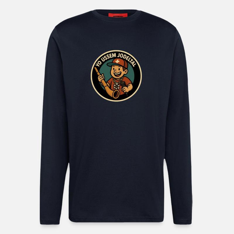 Yo ussem Yodel Valley - Longsleeve - made by SPREAD  - DARK NAVY