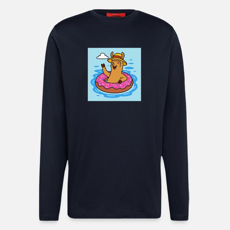 Cute Alpaca Comic - Longsleeve - made by SPREAD  - DARK NAVY