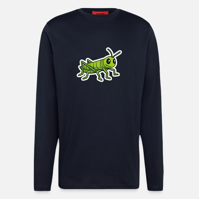 Grasshopper Funny Comic Insect Shirt - Longsleeve - made by SPREAD  - DARK NAVY