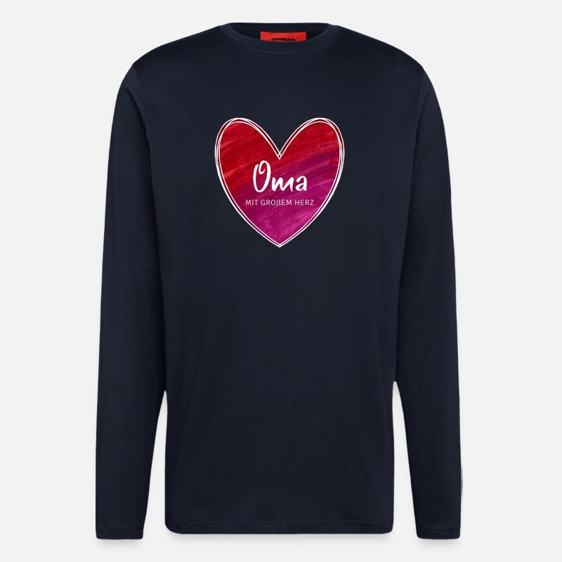 Oma mit großem Herz - Langarmshirt - made by SPREAD  - DARK NAVY
