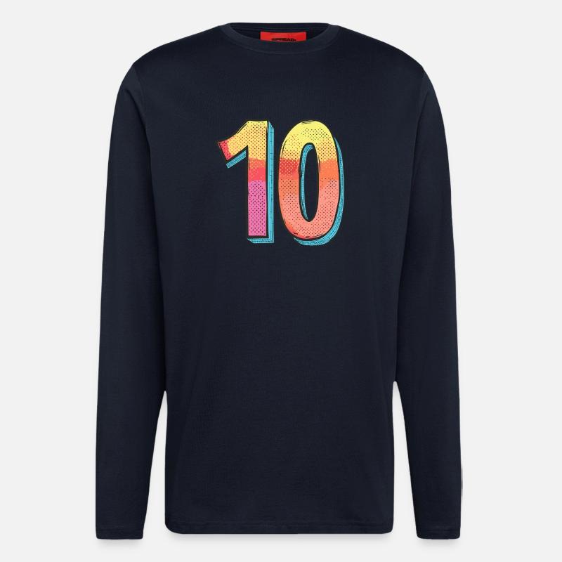 10 Zahl Comic - Langarmshirt - made by SPREAD - DARK NAVY