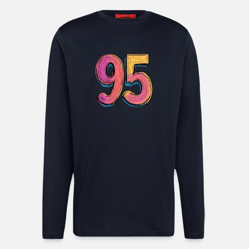 Bande dessinée à 95 numéros - Manches longues bio décontracté fabriqué en UE - DARK NAVY