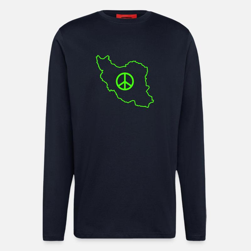 Iran Frieden - Langarmshirt - made by SPREAD  - DARK NAVY