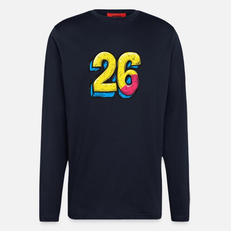 26 Zahl Comic - Langarmshirt - made by SPREAD  - DARK NAVY