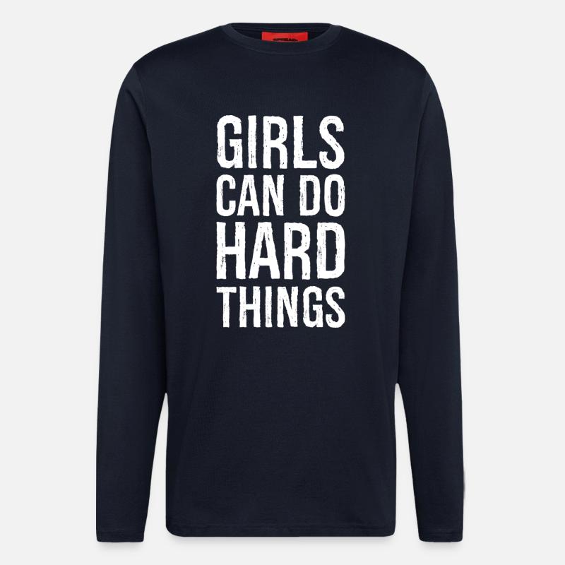 Mädchen können harte Dinge tun - Langarmshirt - made by SPREAD  - DARK NAVY