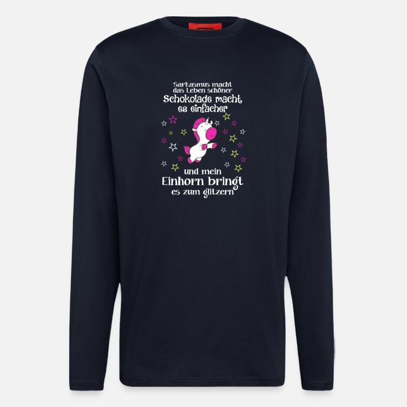 Einhorn Sarkasmus - Langarmshirt - made by SPREAD  - DARK NAVY