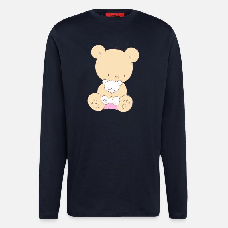Bear with Teddy Bear - Longsleeve - made by SPREAD  - DARK NAVY
