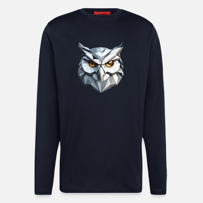 Owl Mask - Low Poly Design - Longsleeve - made by SPREAD  - DARK NAVY