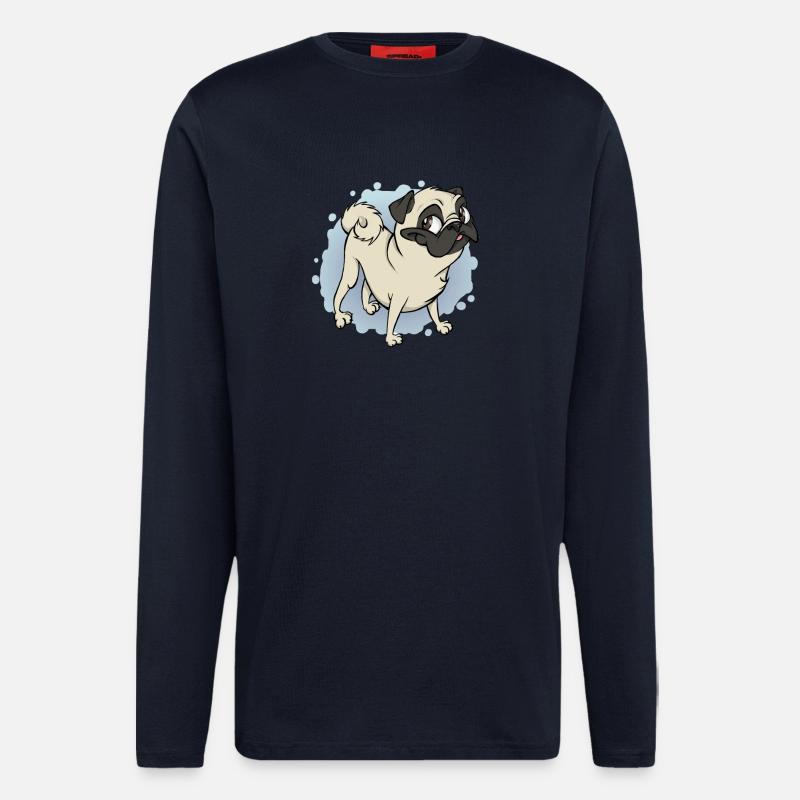 Gustav der Mops - Langarmshirt - made by SPREAD - DARK NAVY