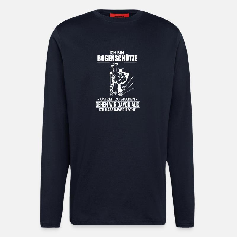 Ich bin Bogenschütze - Langarmshirt - made by SPREAD  - DARK NAVY