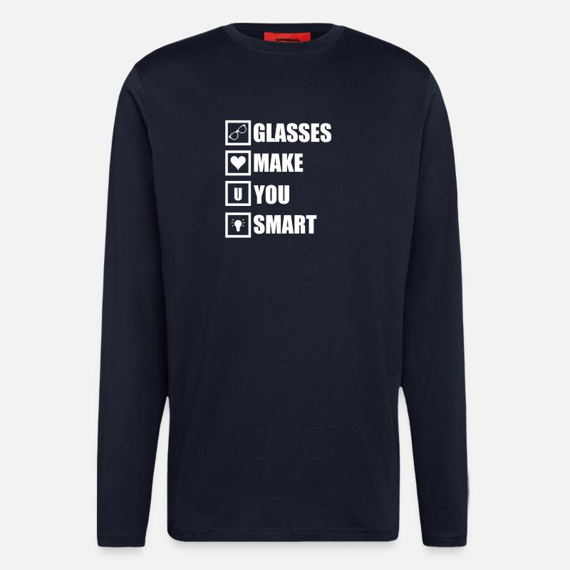 Glasses make you smart - Longsleeve - made by SPREAD  - DARK NAVY