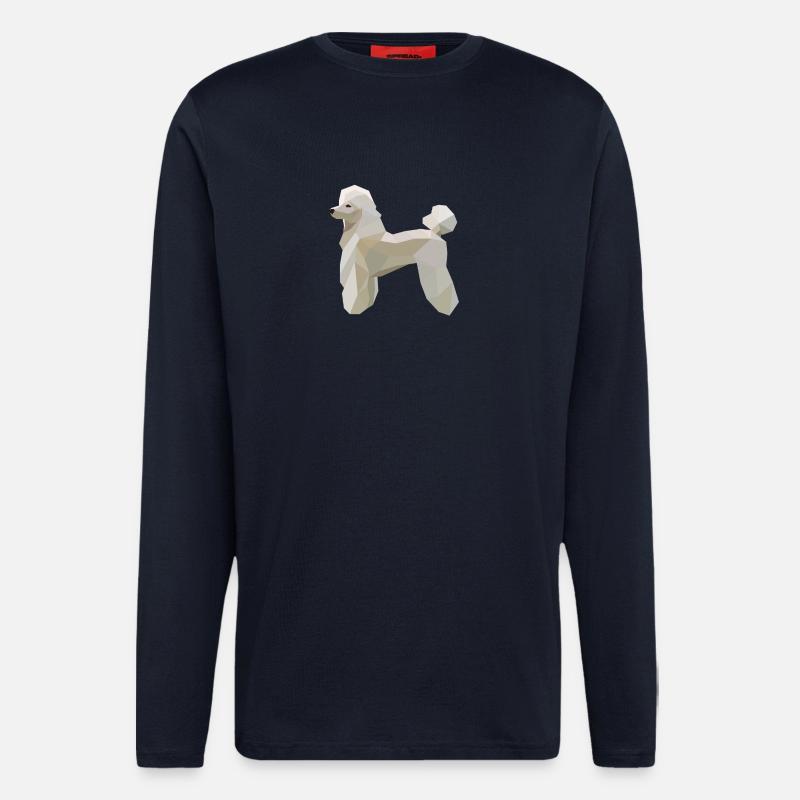 Low-Poly Pudel Hund - Langarmshirt - made by SPREAD  - DARK NAVY