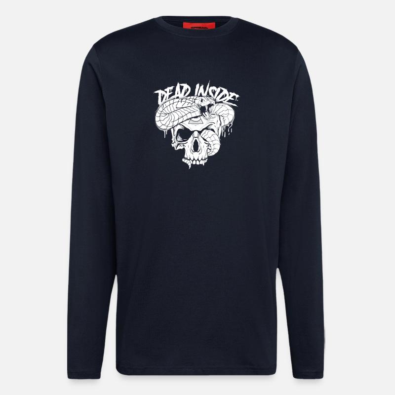 Totenkopf mit Graffiti Haardesign - Langarmshirt - made by SPREAD  - DARK NAVY