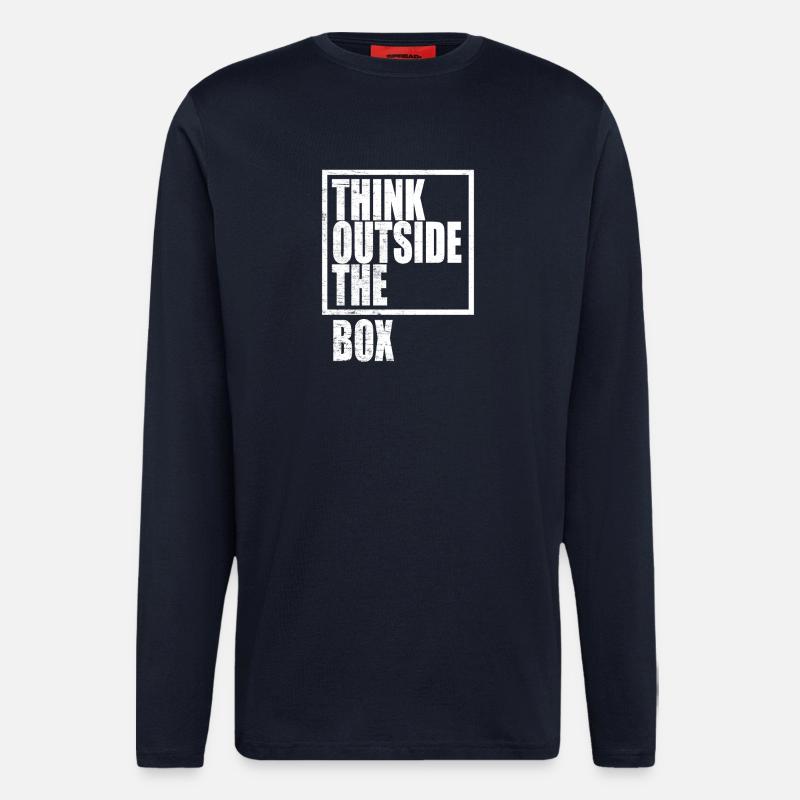 Think Outside The Box / Design Thinking - Langarmshirt - made by SPREAD - DARK NAVY