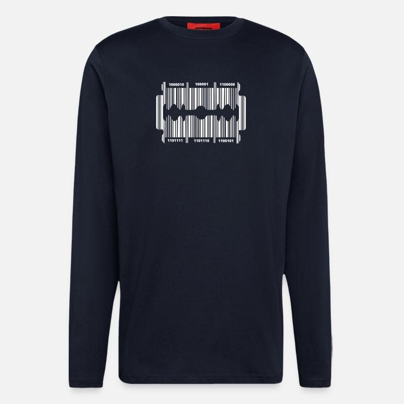 Rasierklinge mit Code - Langarmshirt - made by SPREAD  - DARK NAVY