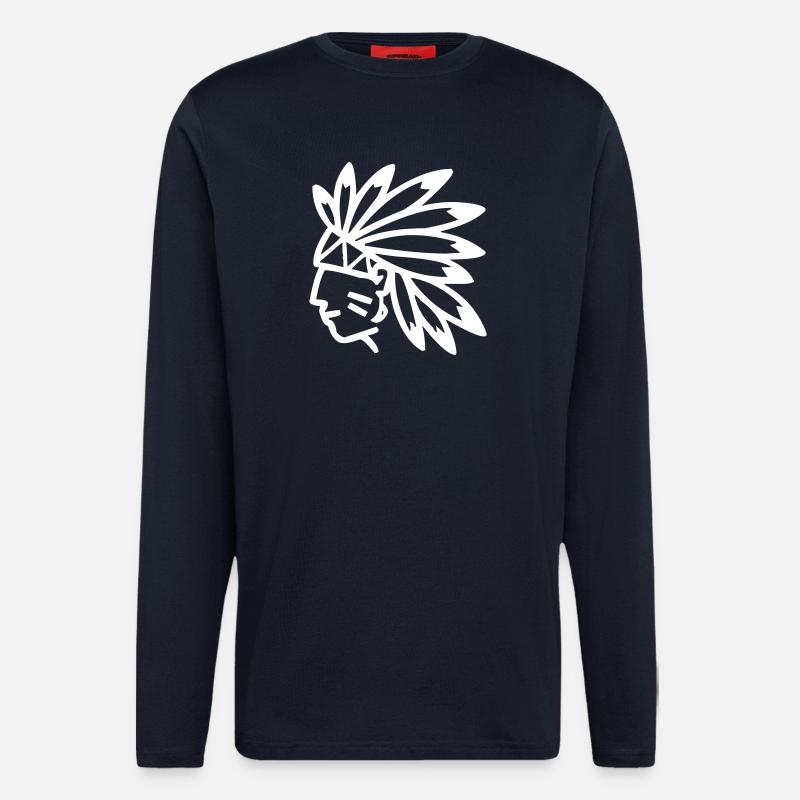 Indianer Häuptling - Langarmshirt - made by SPREAD  - DARK NAVY