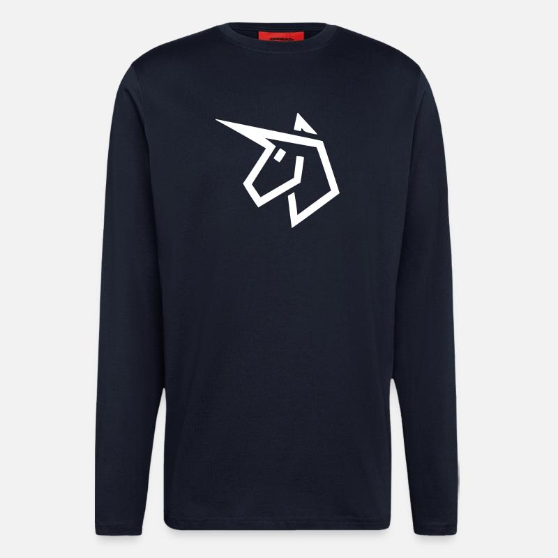 Einhorn Kopf Comic - Langarmshirt - made by SPREAD  - DARK NAVY