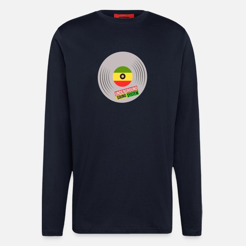 Système sonore vinyle souterrain - Manches longues bio décontracté fabriqué en UE - DARK NAVY