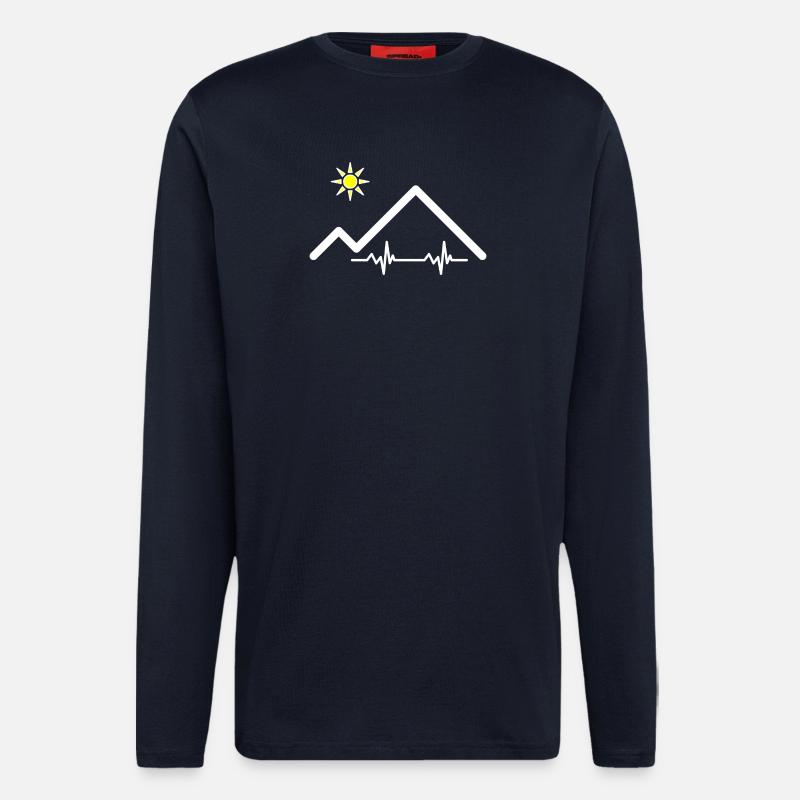 Pulsschlag der Berge - Langarmshirt - made by SPREAD  - DARK NAVY