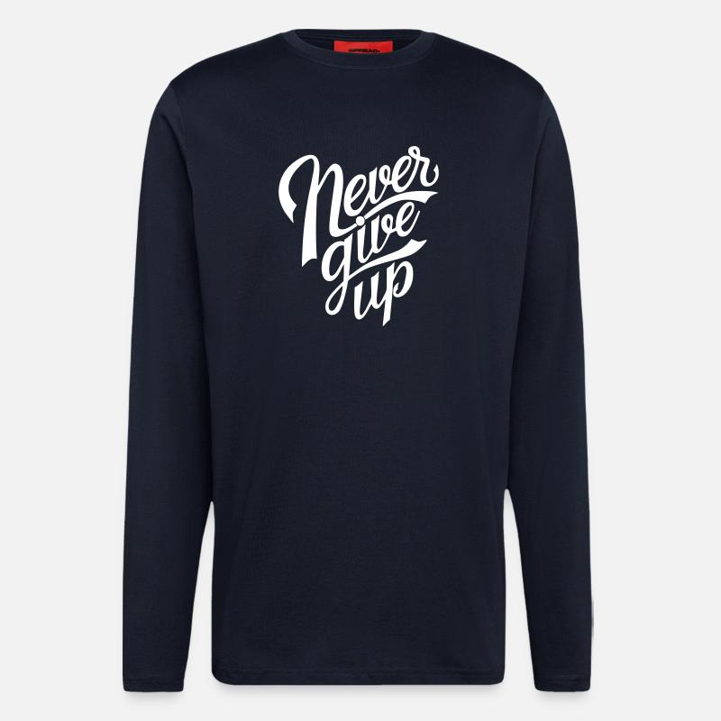 Never Give Up - Langarmshirt - made by SPREAD  - DARK NAVY