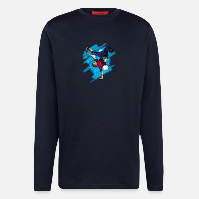 Dynamischer Streetdance Akrobatik-Design - Langarmshirt - made by SPREAD  - DARK NAVY