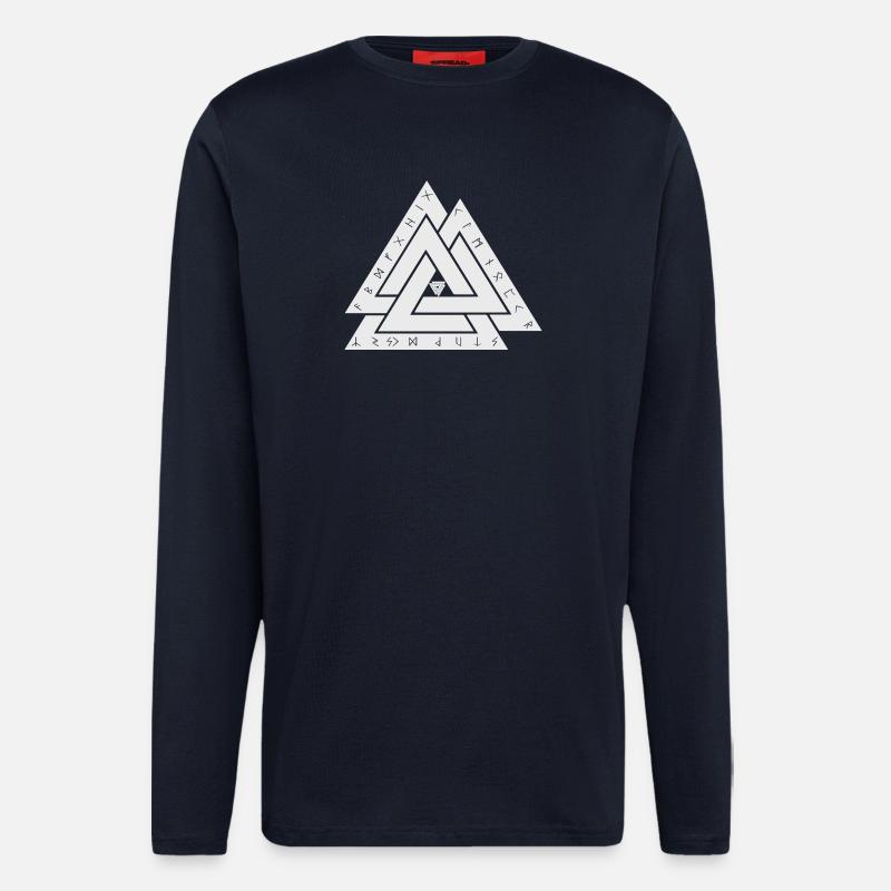 Valknut Wikinger Symbol - Langarmshirt - made by SPREAD  - DARK NAVY