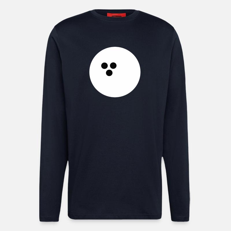 Boule de bowling, Bowling - Manches longues bio décontracté fabriqué en UE - DARK NAVY