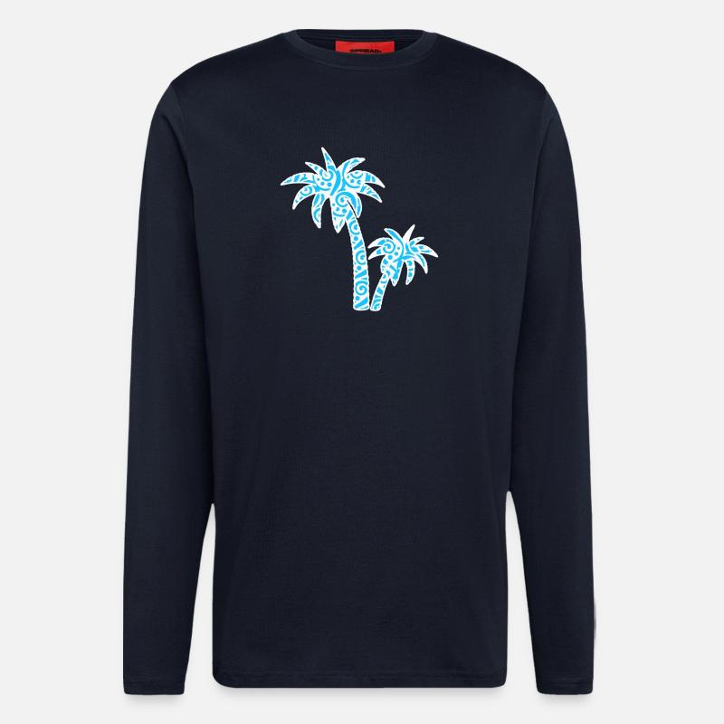 Tropic Wave Abstract Palm Design - Longsleeve - made by SPREAD  - DARK NAVY