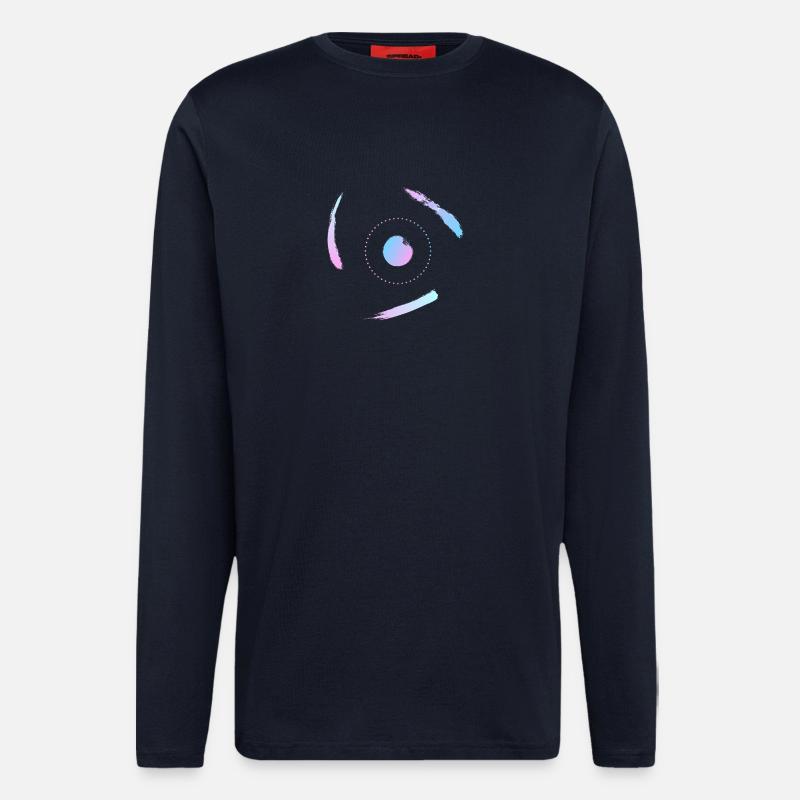 Elektronen umkreisen das Atom - Langarmshirt - made by SPREAD  - DARK NAVY